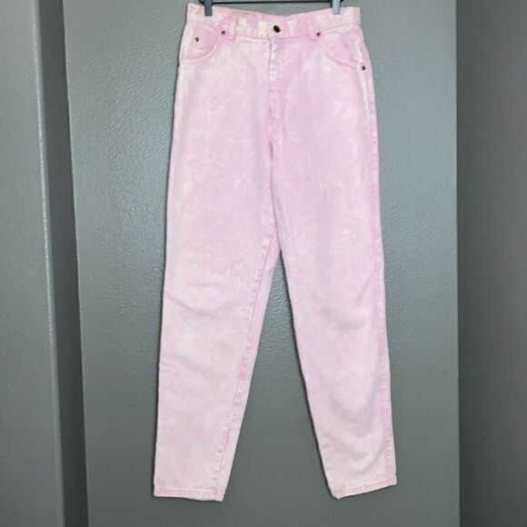 90s Pink Acid Wash Levi's High Waist 573s Pinup Jeans Relaxed Fit Tapered Leg - Picture 16 of 16